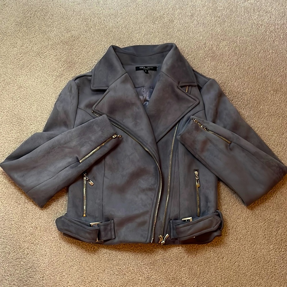 Romeo + Juliet Couture Faux Suede Biker Jacket